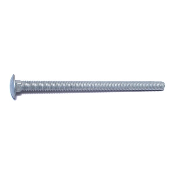 Midwest Fastener Carriage Bolt, Square Neck, 16 (Coarse), 6 in L, Steel, Hot Dipped Galvanized, 4 PK 35244 - main